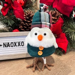 Christmas Snow Felt Bird Tiered Tray Decoration